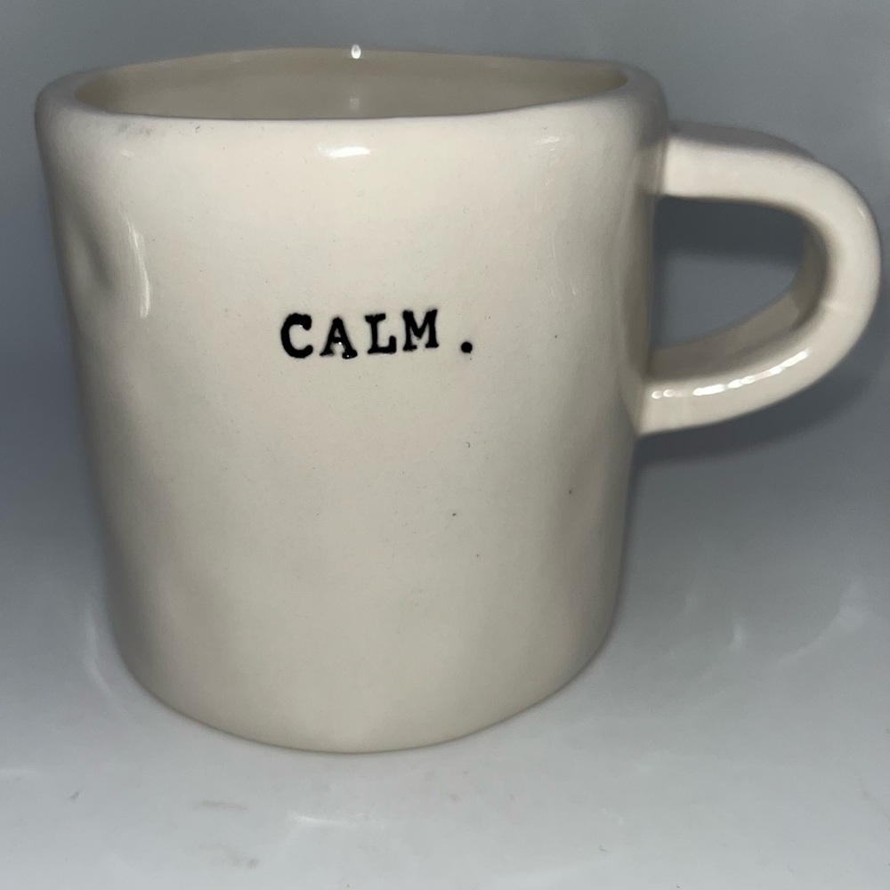RAE DUNN by Magenta Typewriter Font CALM. Mug‎